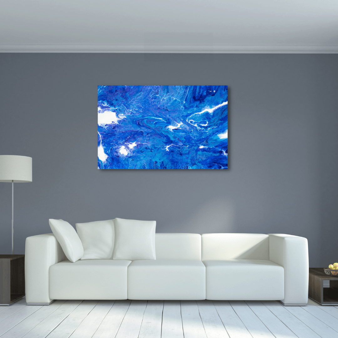 abstract ocean blue painting