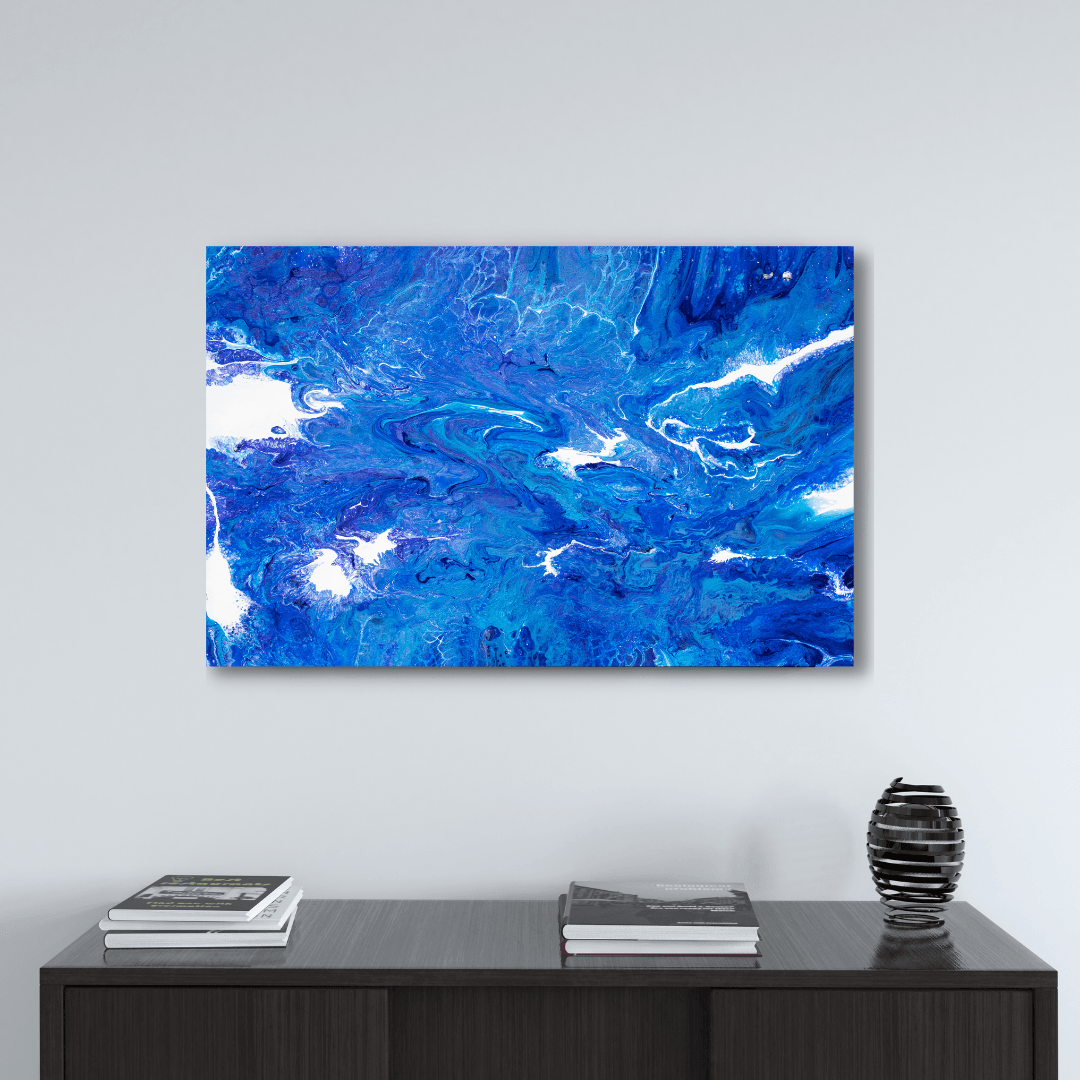 Blue canvas painting