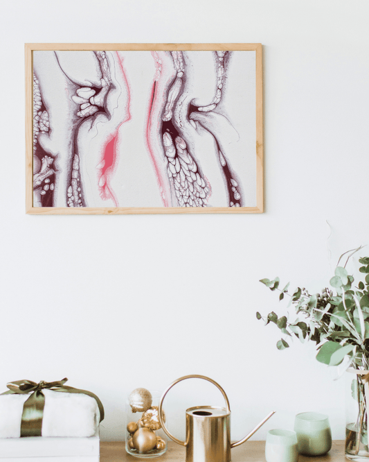 pink and white painting canvas