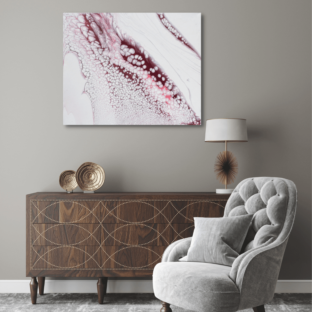 Pink and white canvas art
